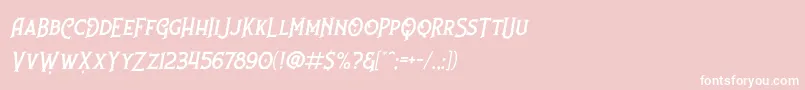 Nufced Slanted DEMO Font – White Fonts on Pink Background