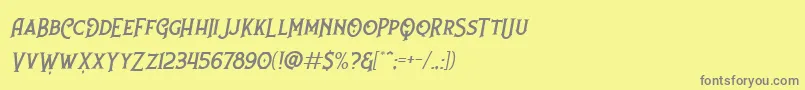 Nufced Slanted DEMO Font – Gray Fonts on Yellow Background