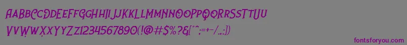Nufced Slanted DEMO-Schriftart – Violette Schriften auf grauem Hintergrund