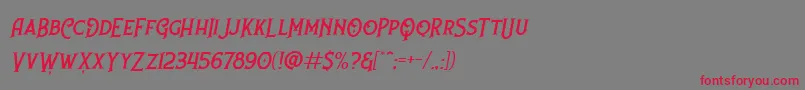 Nufced Slanted DEMO Font – Red Fonts on Gray Background