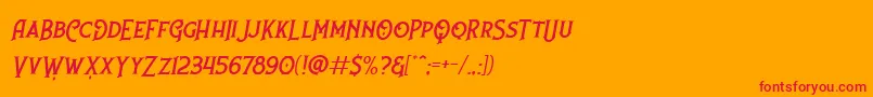Nufced Slanted DEMO Font – Red Fonts on Orange Background