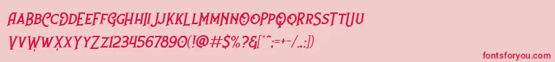 Nufced Slanted DEMO Font – Red Fonts on Pink Background