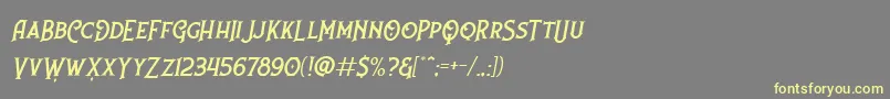 Nufced Slanted DEMO Font – Yellow Fonts on Gray Background