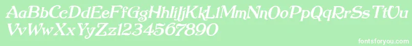 fuente Nugie Romantic Italic – Fuentes Blancas Sobre Fondo Verde
