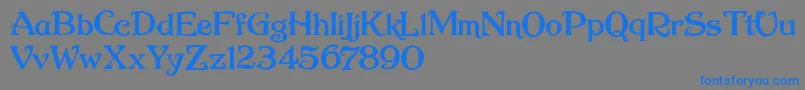 フォントNugie Romantic – 灰色の背景に青い文字