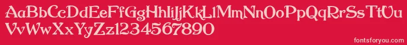 Nugie Romantic Font – Pink Fonts on Red Background