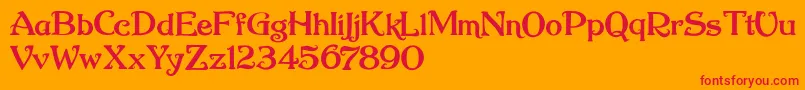 Nugie Romantic Font – Red Fonts on Orange Background