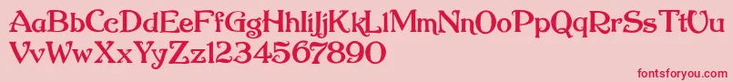 Nugie Romantic Font – Red Fonts on Pink Background
