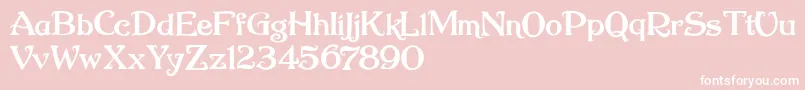 Nugie Romantic-fontti – valkoiset fontit vaaleanpunaisella taustalla