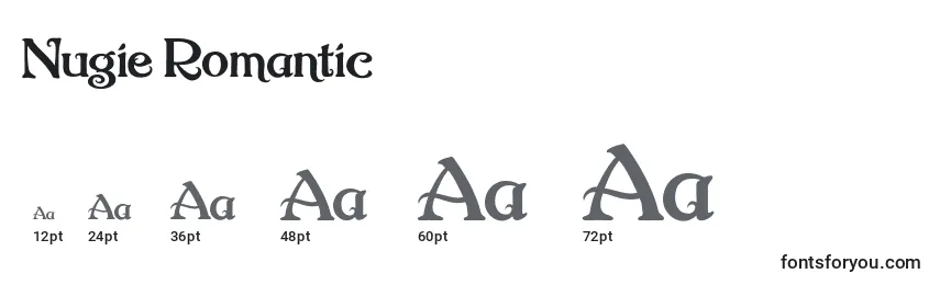 Размеры шрифта Nugie Romantic
