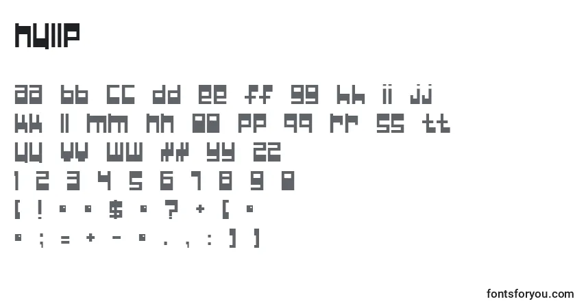 Schriftart Nullp (135815) – Alphabet, Zahlen, spezielle Symbole