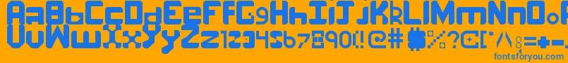 number one Font – Blue Fonts on Orange Background