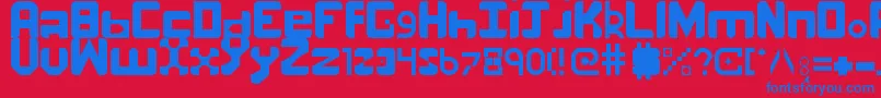 number one Font – Blue Fonts on Red Background