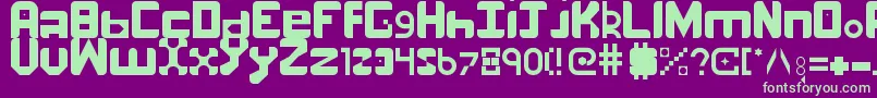 number one Font – Green Fonts on Purple Background