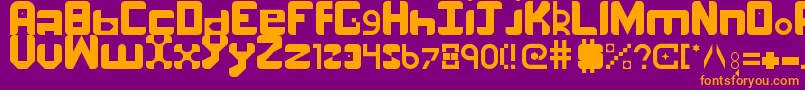 number one Font – Orange Fonts on Purple Background