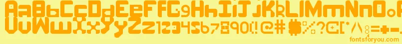 フォントnumber one – オレンジの文字が黄色の背景にあります。