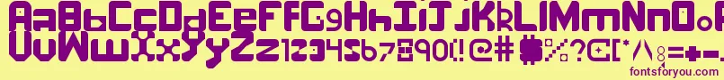 number one Font – Purple Fonts on Yellow Background