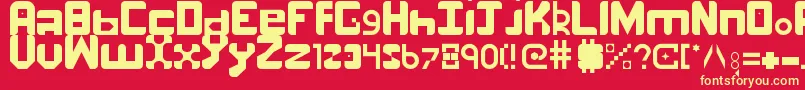 number one Font – Yellow Fonts on Red Background