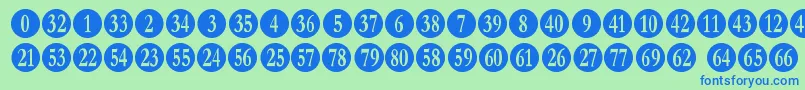 numberpile Font – Blue Fonts on Green Background