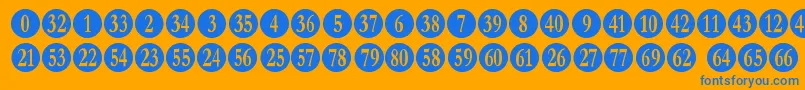 numberpile Font – Blue Fonts on Orange Background