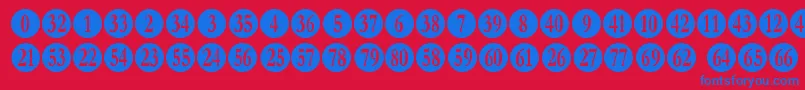 numberpile Font – Blue Fonts on Red Background