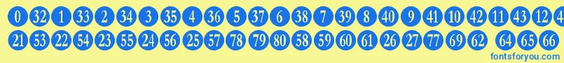 numberpile Font – Blue Fonts on Yellow Background