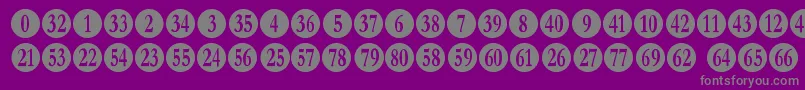 フォントnumberpile – 紫の背景に灰色の文字