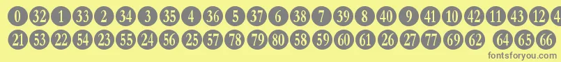 Fonte numberpile – fontes cinzas em um fundo amarelo