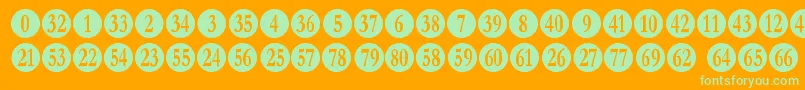 numberpile Font – Green Fonts on Orange Background