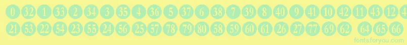 numberpile Font – Green Fonts on Yellow Background