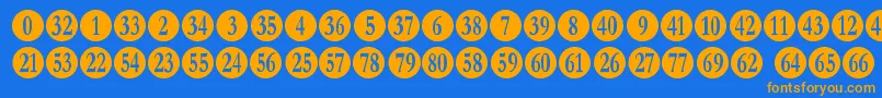 numberpile Font – Orange Fonts on Blue Background
