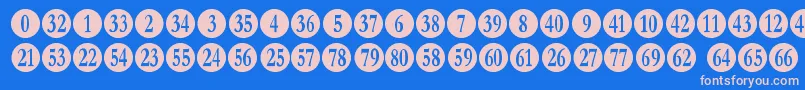 numberpile Font – Pink Fonts on Blue Background