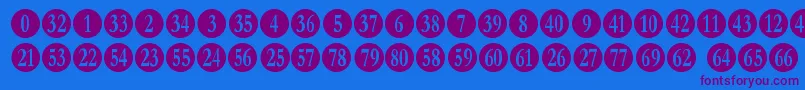 numberpile Font – Purple Fonts on Blue Background