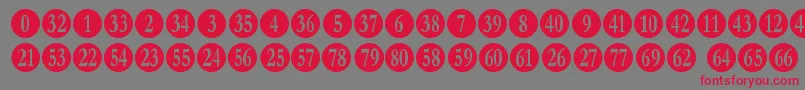 numberpile-Schriftart – Rote Schriften auf grauem Hintergrund