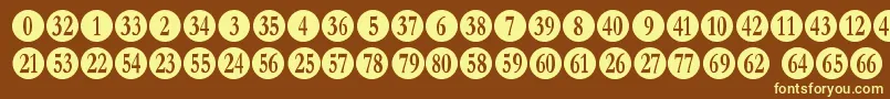 numberpile Font – Yellow Fonts on Brown Background