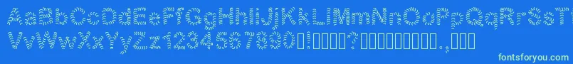 フォントNumero1 – 青い背景に緑のフォント