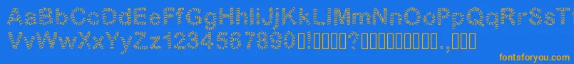 Numero1 Font – Orange Fonts on Blue Background