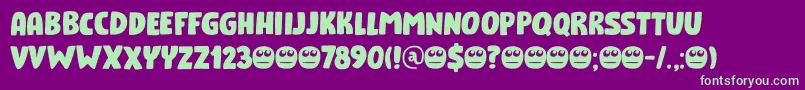 Numpty DEMO Font – Green Fonts on Purple Background