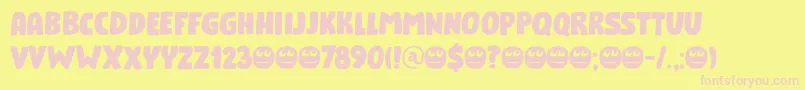 Numpty DEMO Font – Pink Fonts on Yellow Background