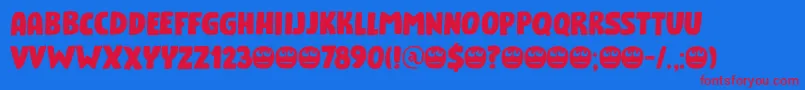 Numpty DEMO Font – Red Fonts on Blue Background