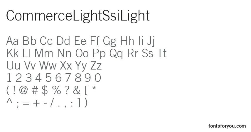 Шрифт CommerceLightSsiLight – алфавит, цифры, специальные символы