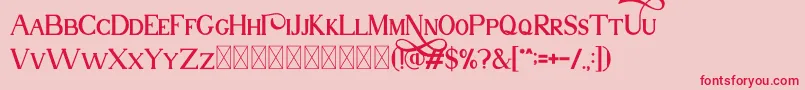 フォントNuri Free – ピンクの背景に赤い文字