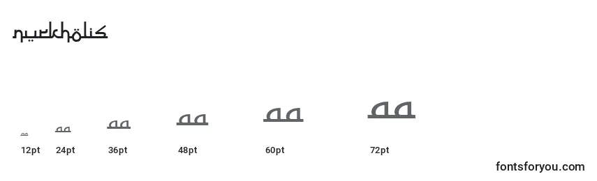 Размеры шрифта Nurkholis (135821)