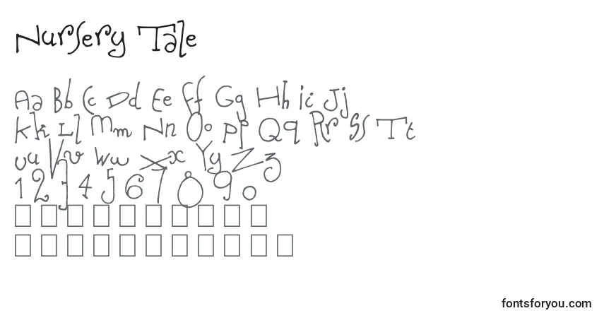 Schriftart Nursery Tale – Alphabet, Zahlen, spezielle Symbole