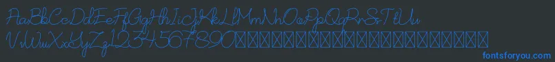 NurSyafinaDemo Font – Blue Fonts on Black Background