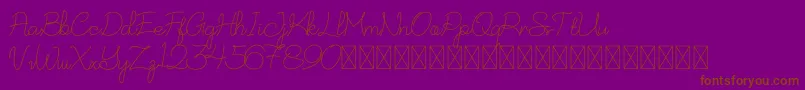 Weitere Informationen zur NurSyafinaDemo-Schriftart NurSyafinaDemo-Schriftart – Braune Schriften auf violettem Hintergrund