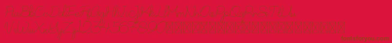 NurSyafinaDemoフォントについての詳細 フォントNurSyafinaDemo – 赤い背景に茶色の文字