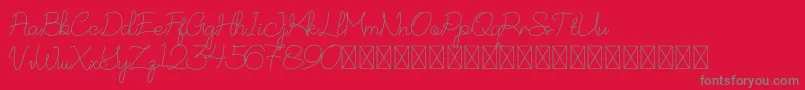 NurSyafinaDemo-Schriftart – Graue Schriften auf rotem Hintergrund