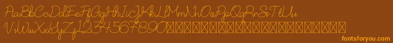 NurSyafinaDemo Font – Orange Fonts on Brown Background