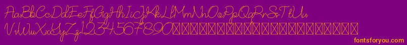NurSyafinaDemo Font – Orange Fonts on Purple Background